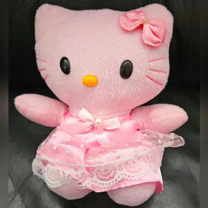 Hello Kitty, plush soft  toy pink 6inch self Adevsive accessory cars.